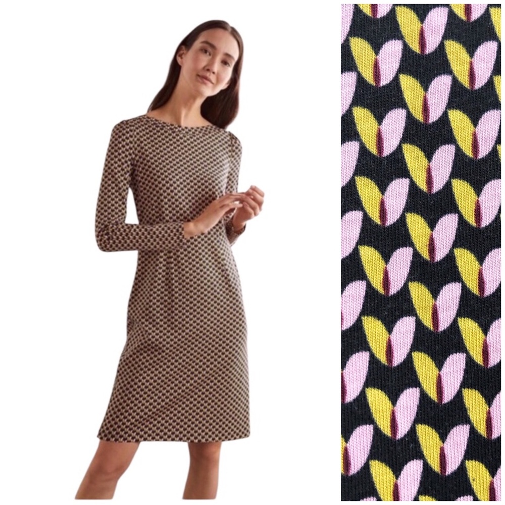 Boden | Jersey Knit Empire Waist Long Sleeve Kathleen Dress Size 8